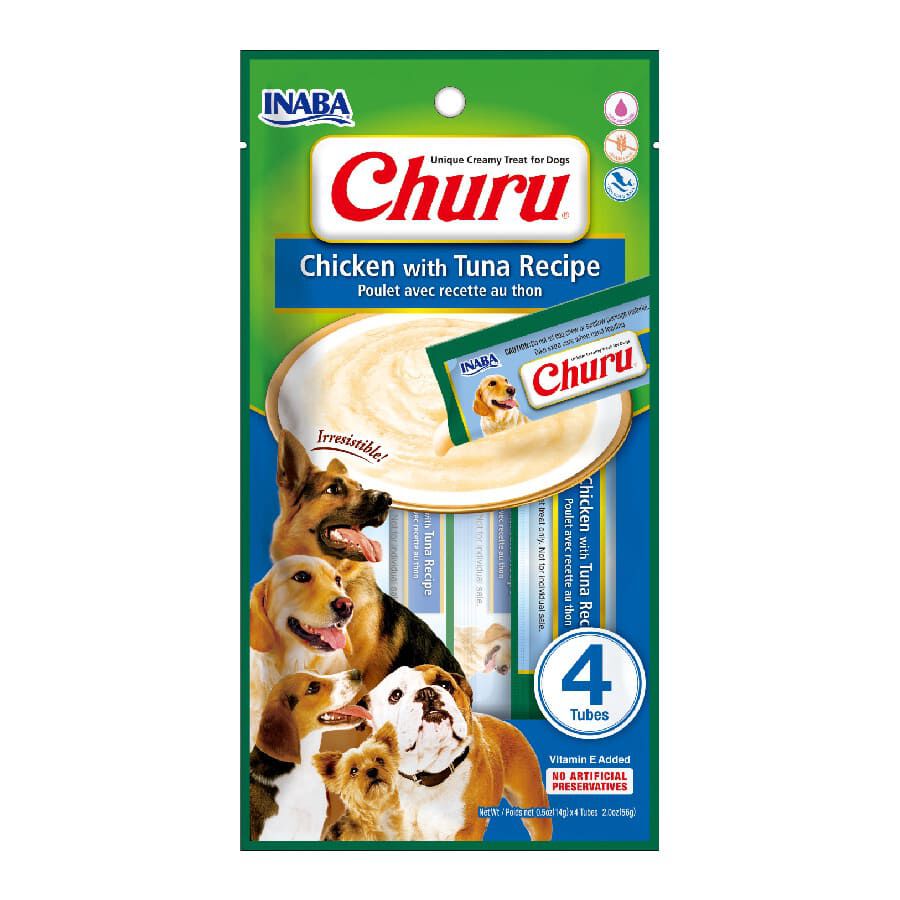4 saquetas x 14 g Churu Snack Cremoso Receita de Frango com Atum para c&atilde;es, , large Imagem n&uacute;mero 1